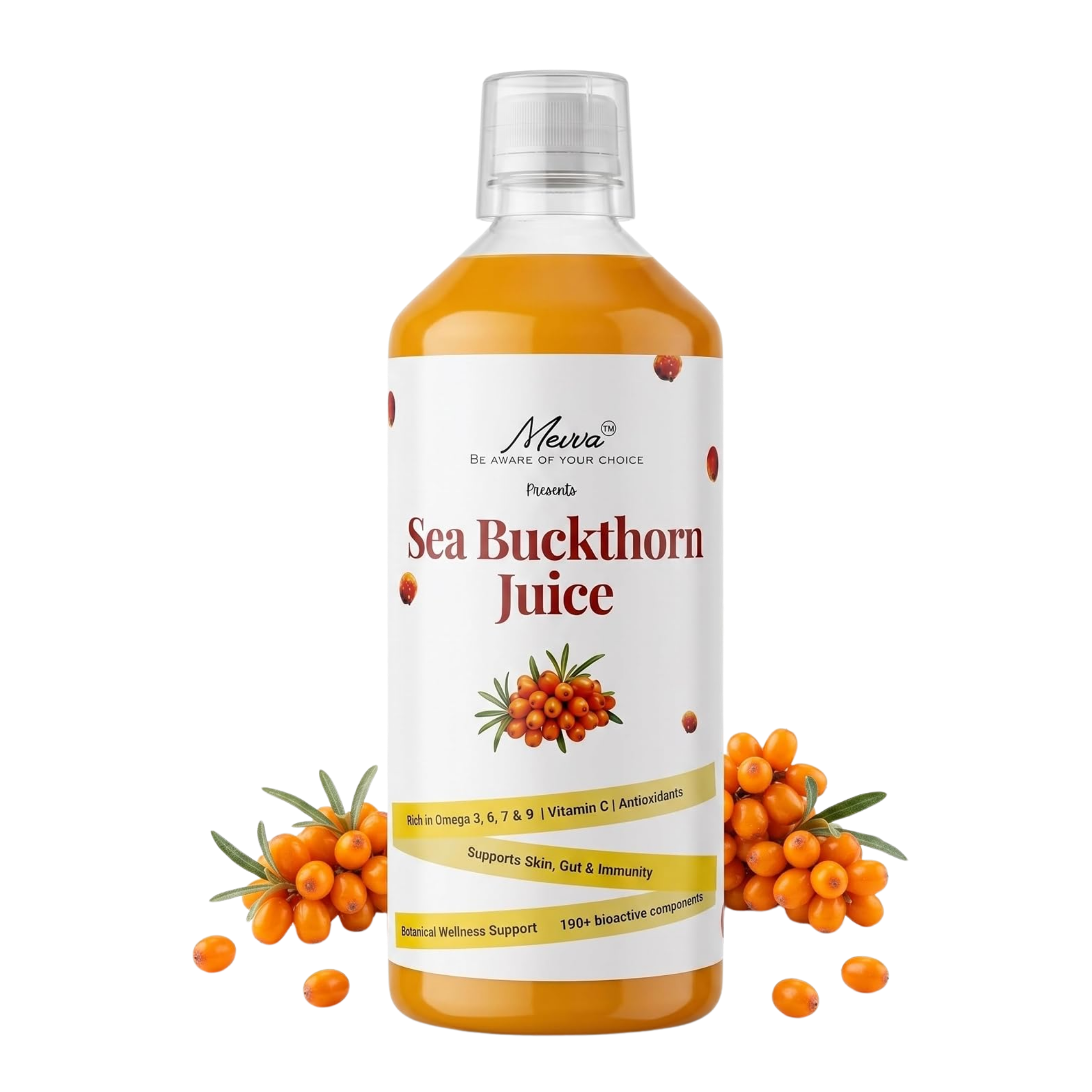 Whole-Berry Sea Buckthorn Juice-Pulp Concentrate 450 ml - Image 1
